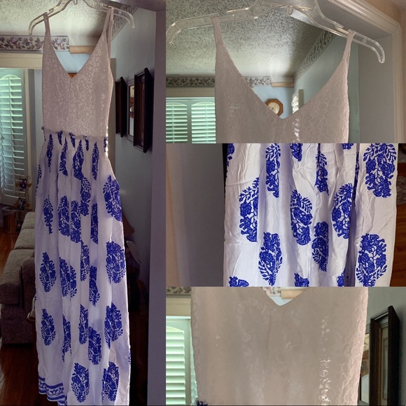 Petite Sz M Beautiful Print Backless Sundress - Picture 4 of 6